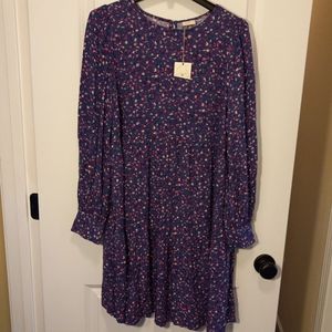 a.new.day NWT, Dress, Green Background w/Pink "Sprinkles", Long Sleeves